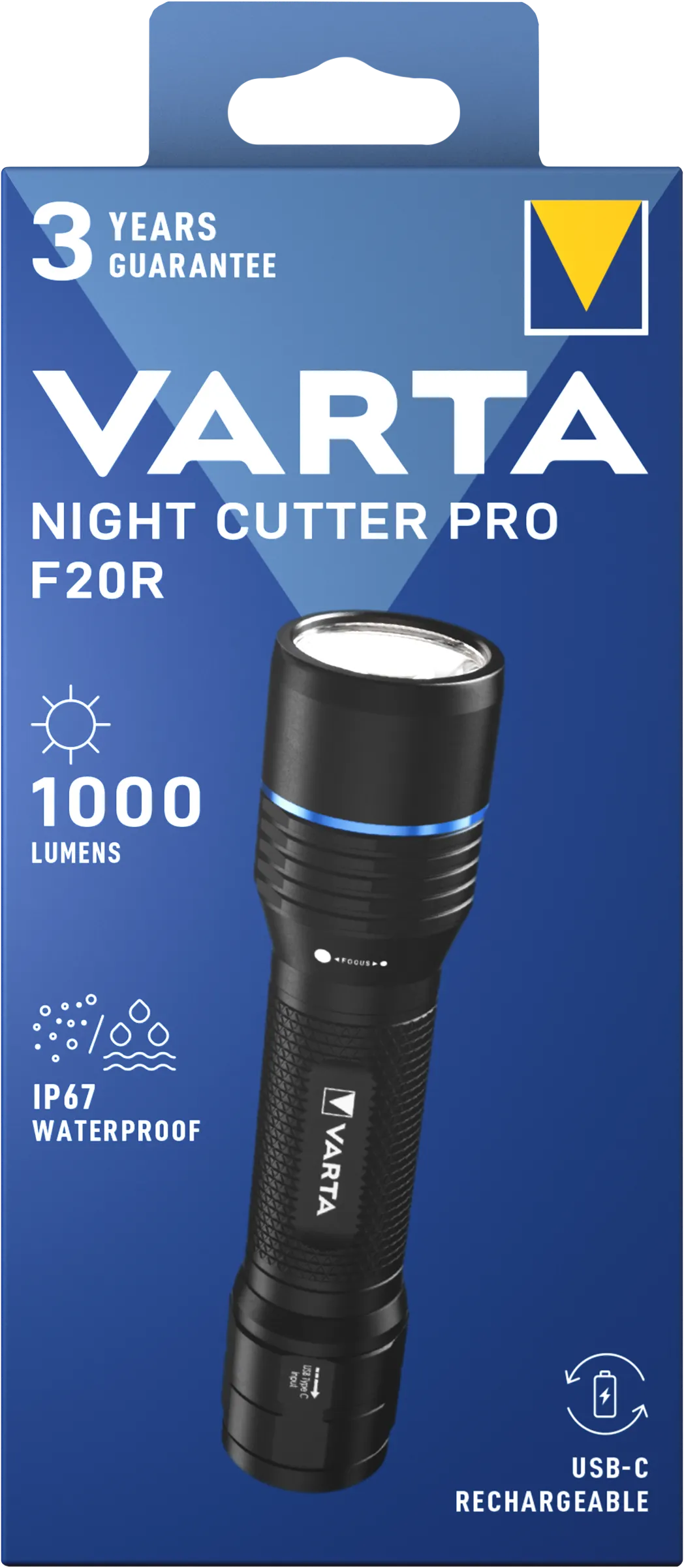 Varta Taschenlampe Aluminium F20R mit Akku