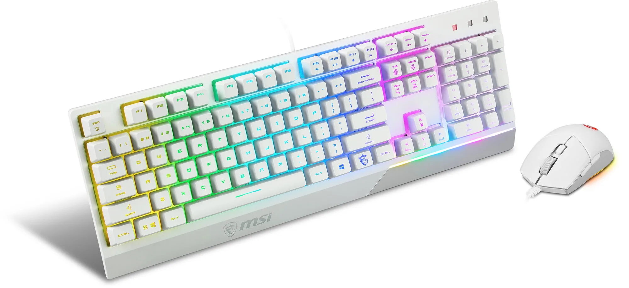 MSI S11-04DE305-CLA Tastatur Maus enthalten Gaming USB QWERTZ Deutsch Weiß – Bild 1