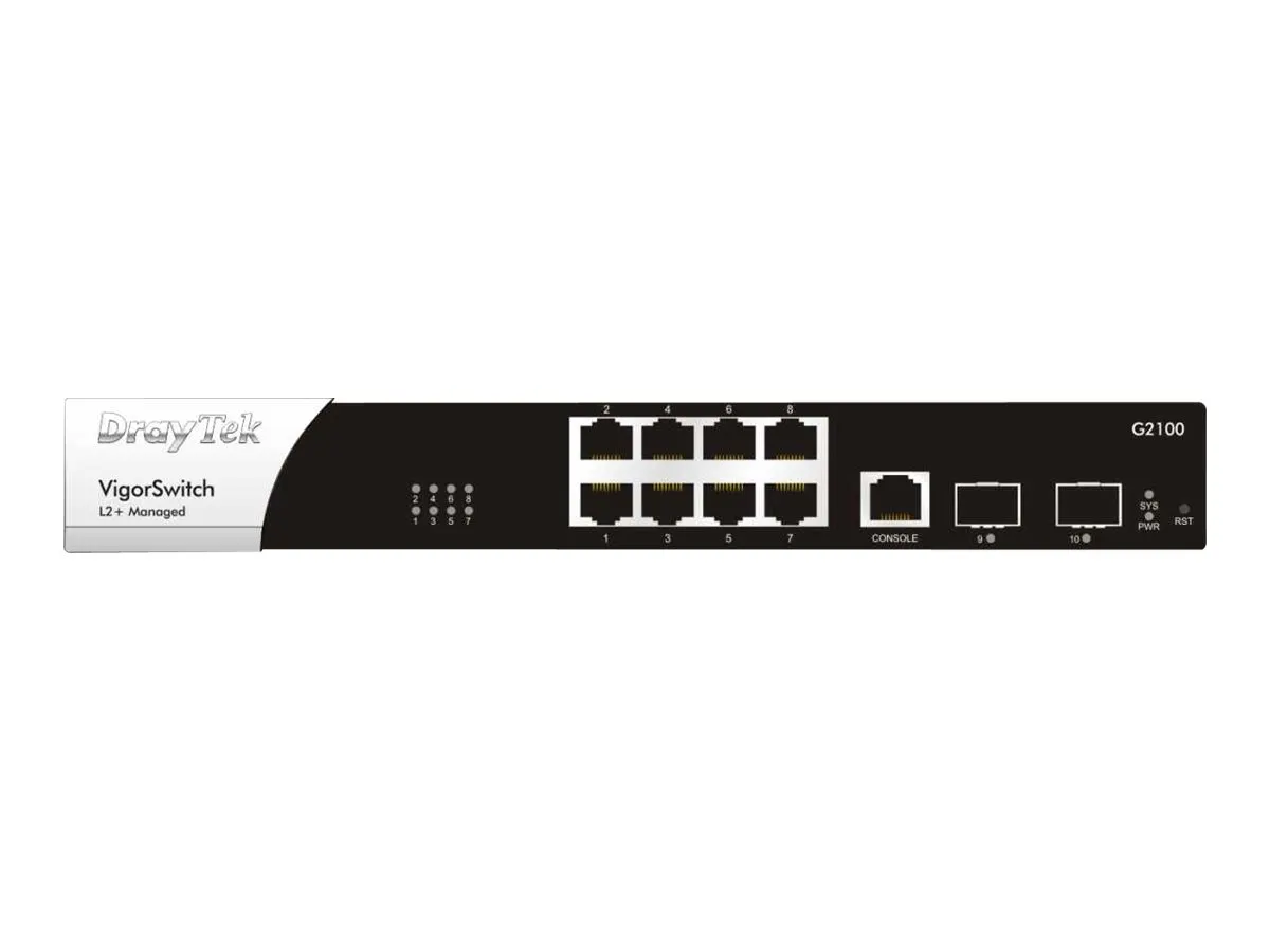 DrayTek Switch 270 mm VigorSwitch G-2100 2x SFP+/ 8x Gigabit-Ethernet