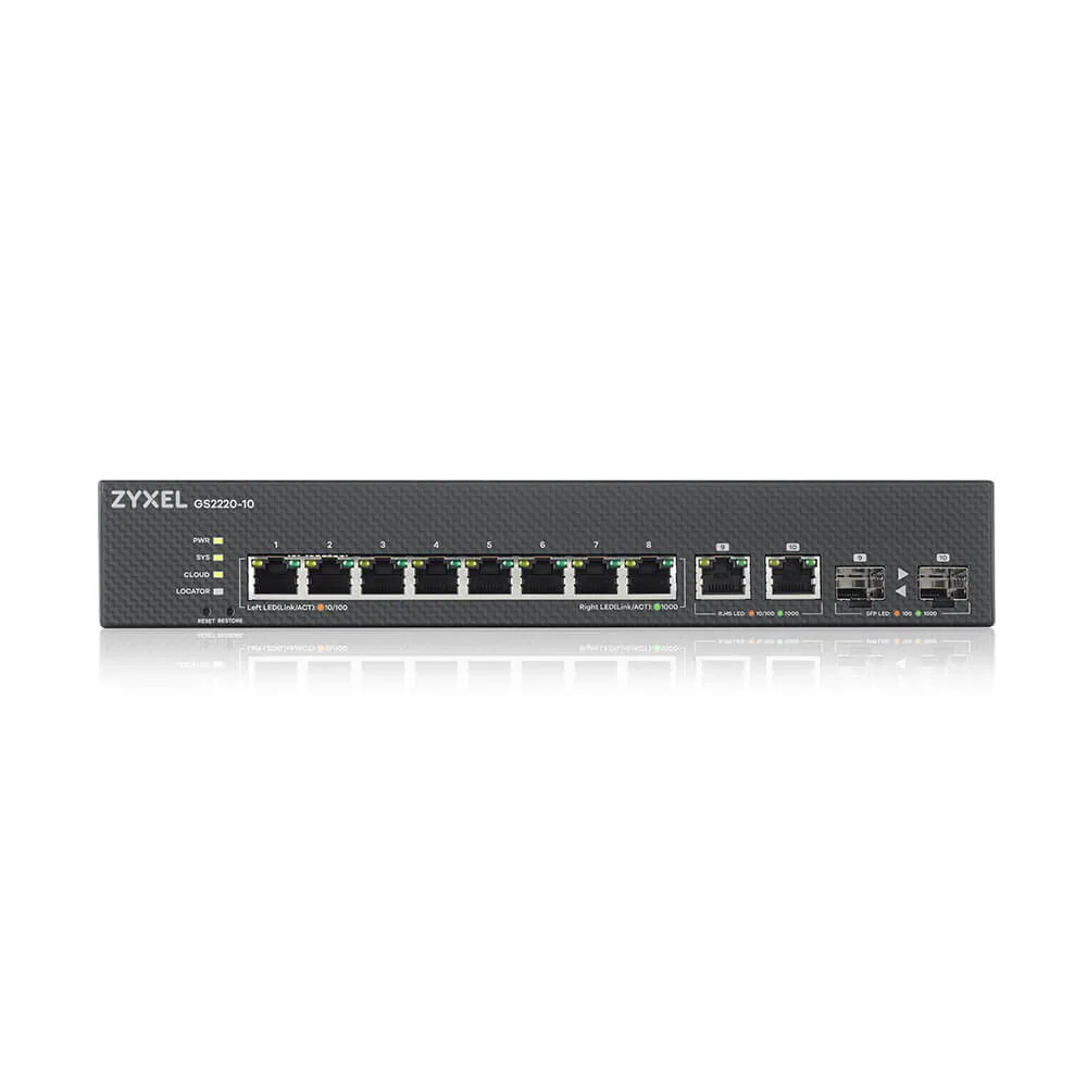 Zyxel GS2220-10-EU0101F Netzwerk-Switch Managed L2 Gigabit Ethernet (10/100/1000) Schwarz – Bild 2