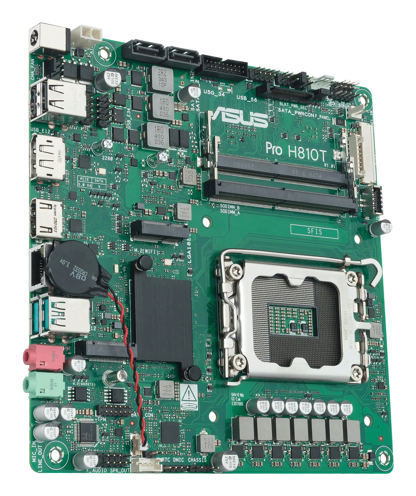 ASUS Pro H810T-CSM Intel H810 LGA 1851 (Socket V1) Thin Mini ITX – Bild 3