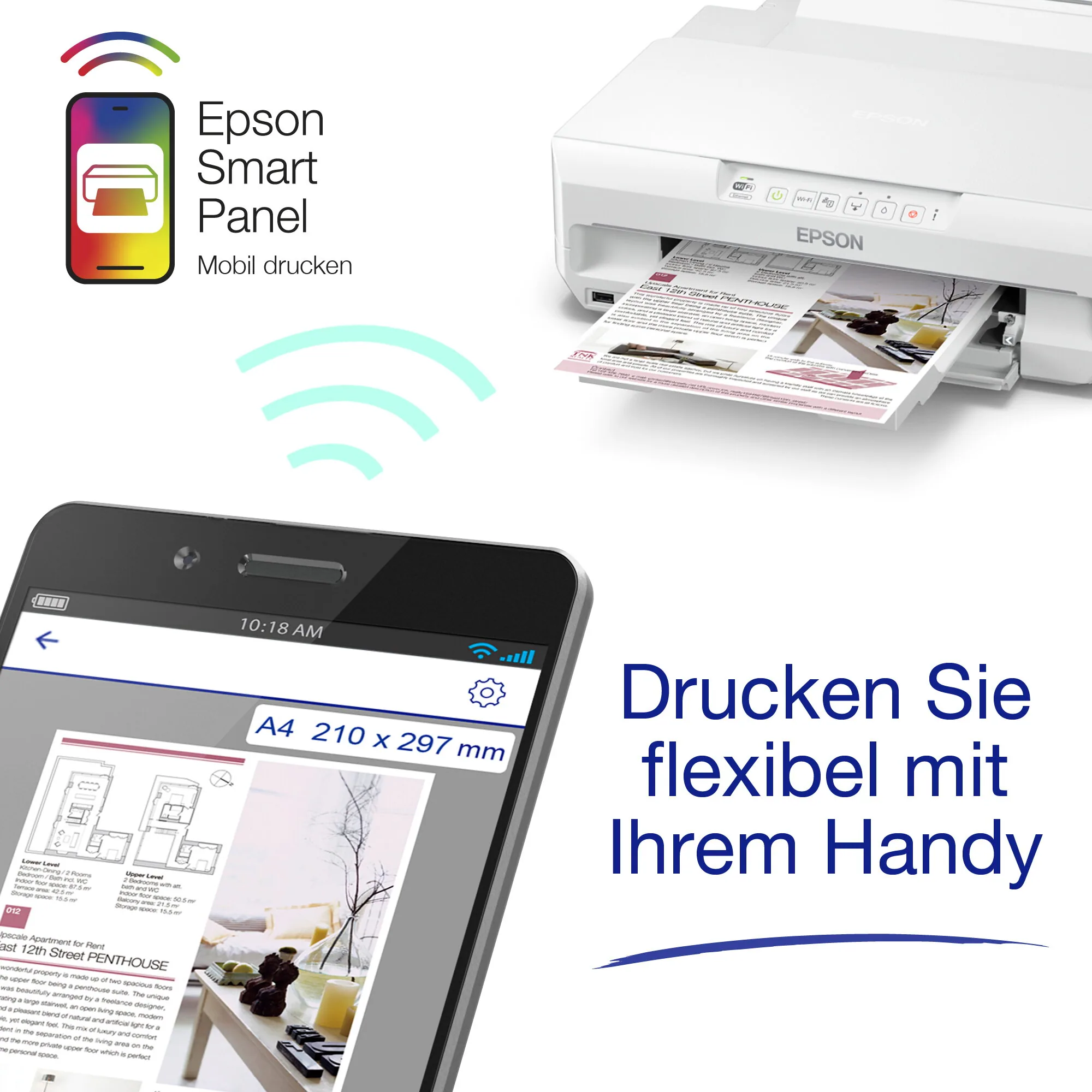 Epson Expression Photo XP-65 A4 kabelloser Multifunktions-Tintenstrahldrucker – Bild 4