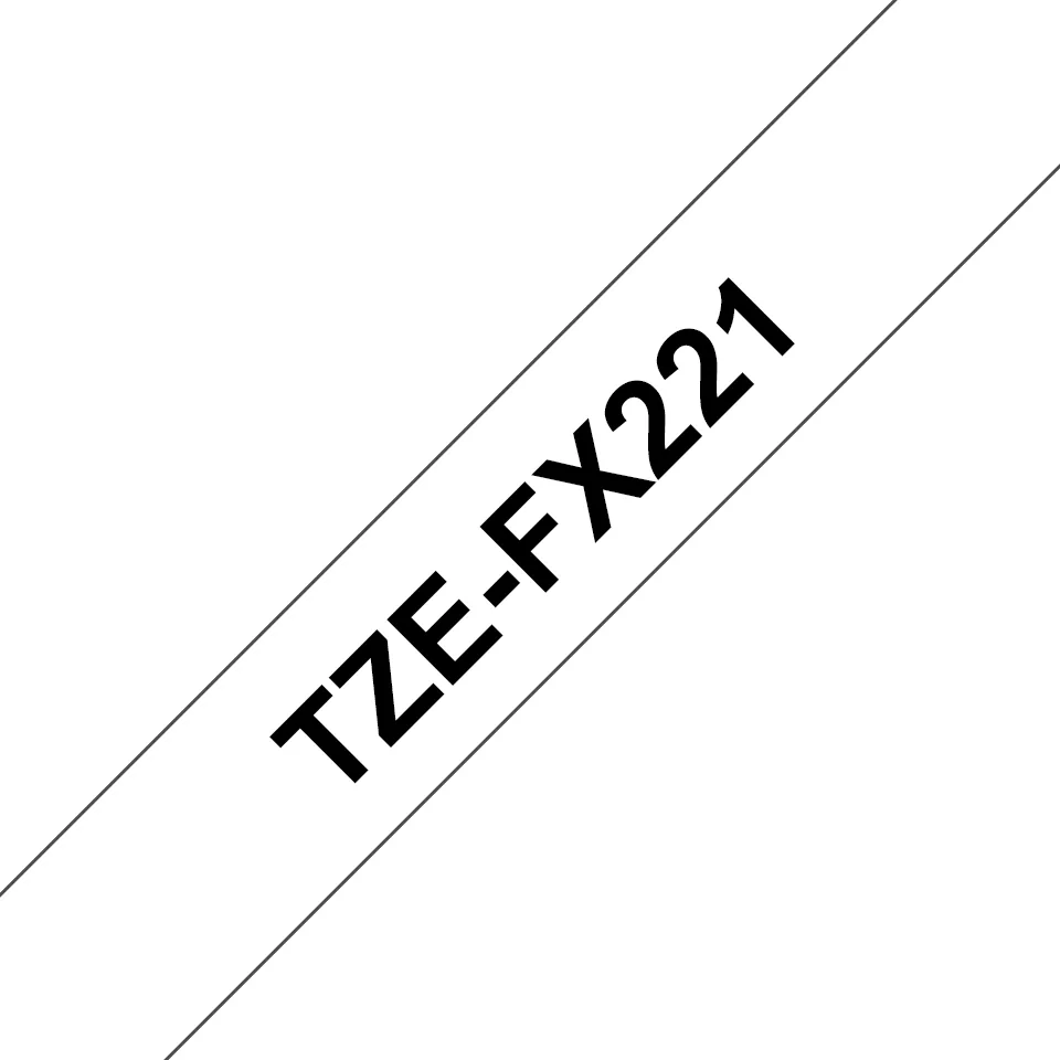 Brother TZE-FX221 Etiketten erstellendes Band Schwarz auf weiss – Bild 2