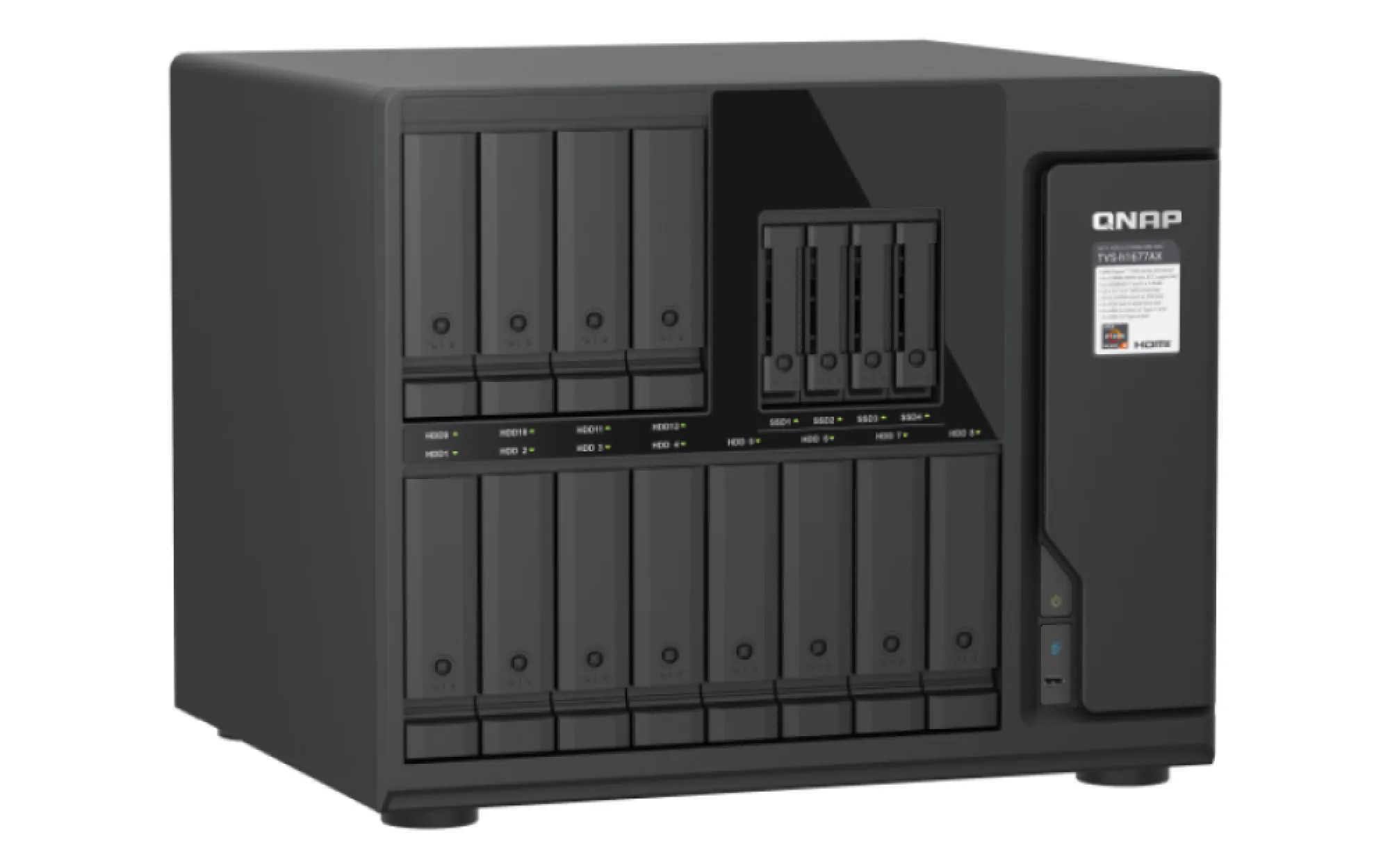QNAP TVS-H1677AX-R5-16G NAS & Speicherserver Tower AMD Ryzen™ 5 16 GB DDR5 0 TB QuTS hero Schwarz – Bild 5