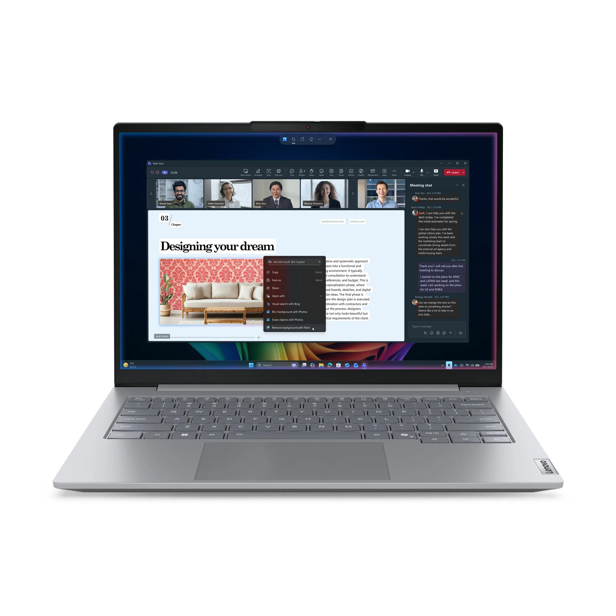 Lenovo ThinkBook 14 G9 IPL Copilot+ PC Intel Core Ultra 7 355 Laptop 35,6 cm (14") WUXGA 32 GB DDR5-SDRAM 512 GB SSD Wi-Fi 7 (802.11be) Windows 11 Pro Grau Deutsch – Bild 1