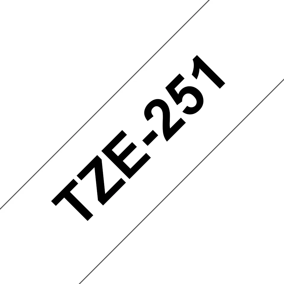 Brother TZE-251 Etiketten erstellendes Band Schwarz auf weiss – Bild 2