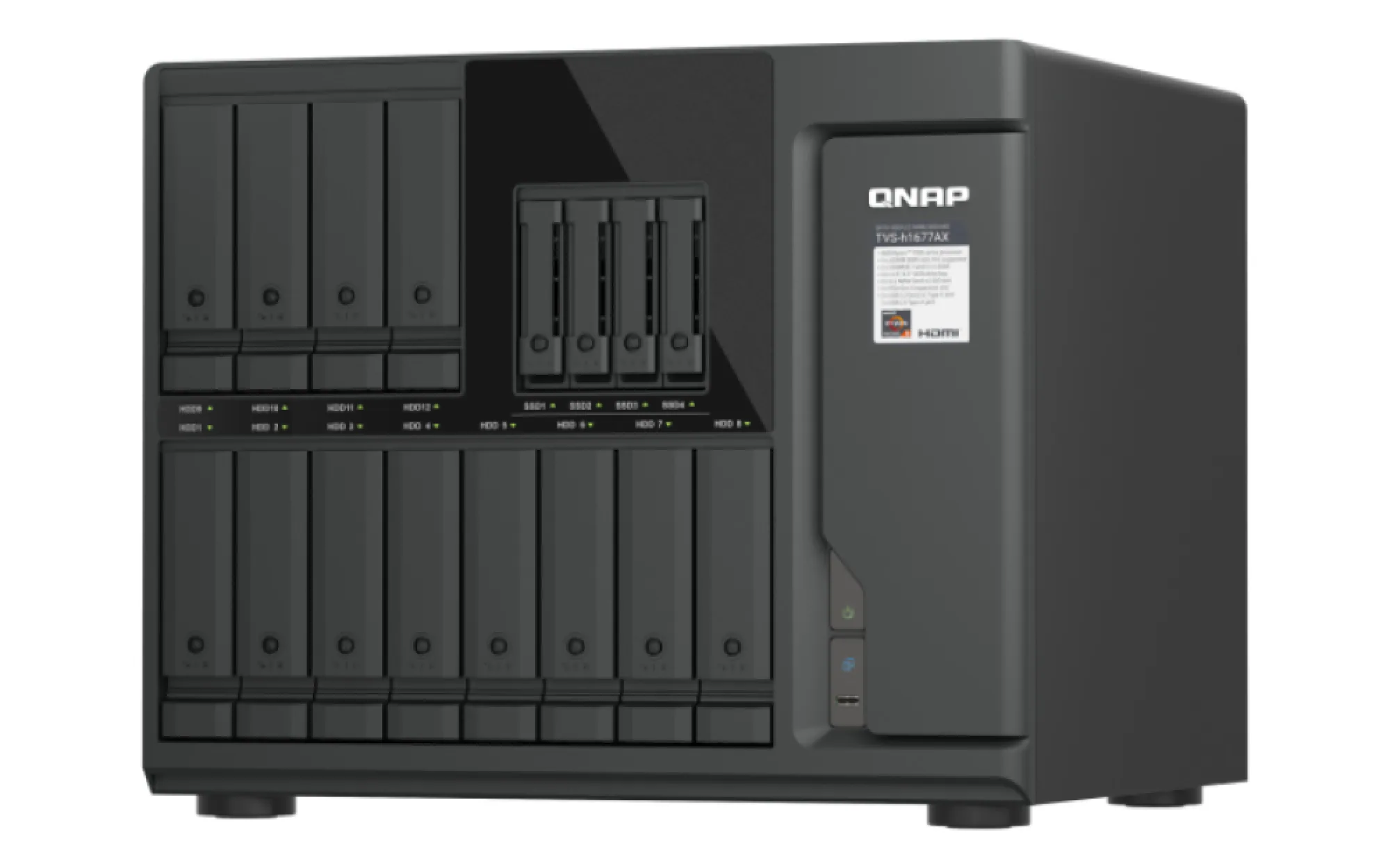 QNAP TVS-H1677AX-R5-16G NAS & Speicherserver Tower AMD Ryzen™ 5 16 GB DDR5 0 TB QuTS hero Schwarz – Bild 4