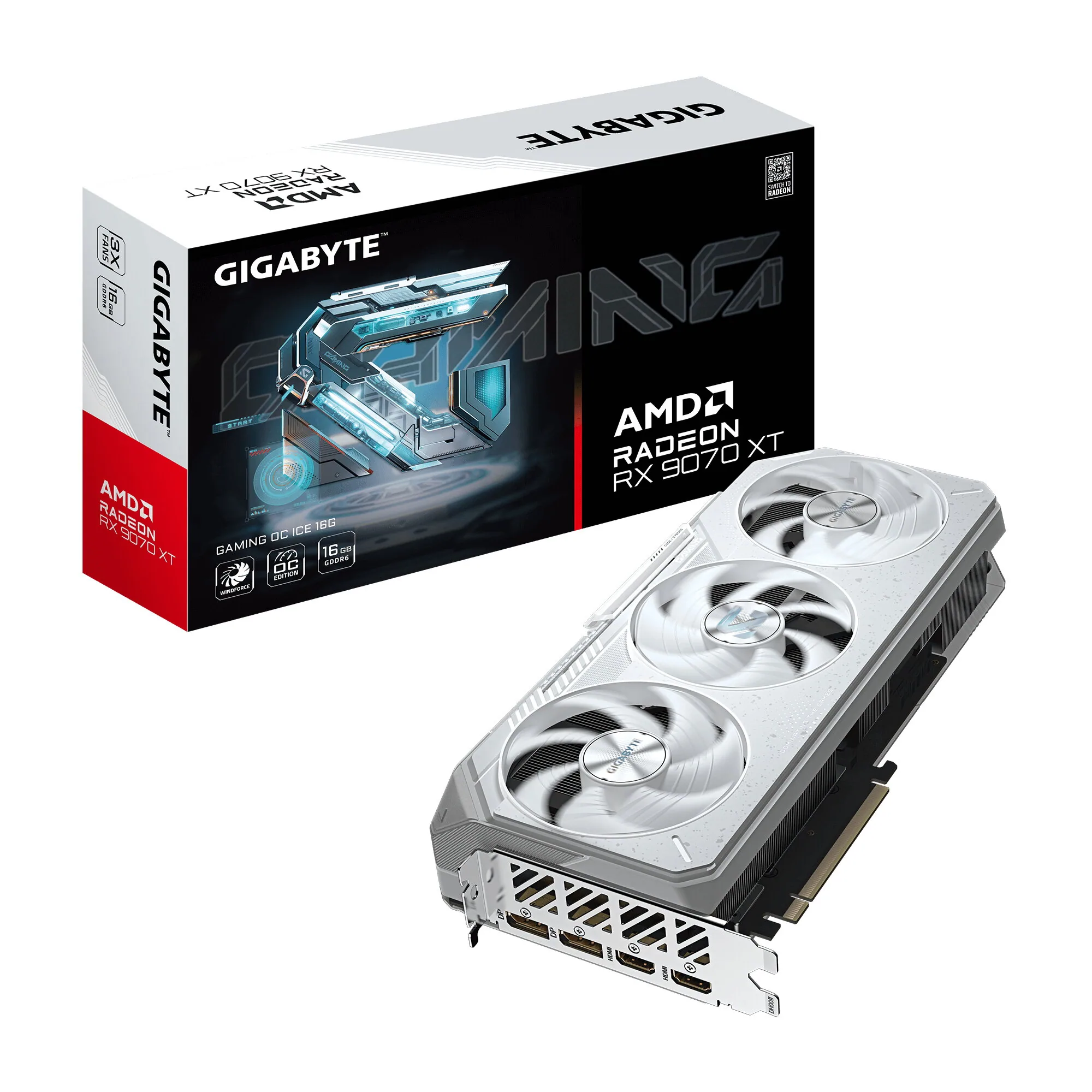 GIGABYTE Radeon RX 9070 XT GAMING OC ICE 16G Grafikkarte – Bild 1