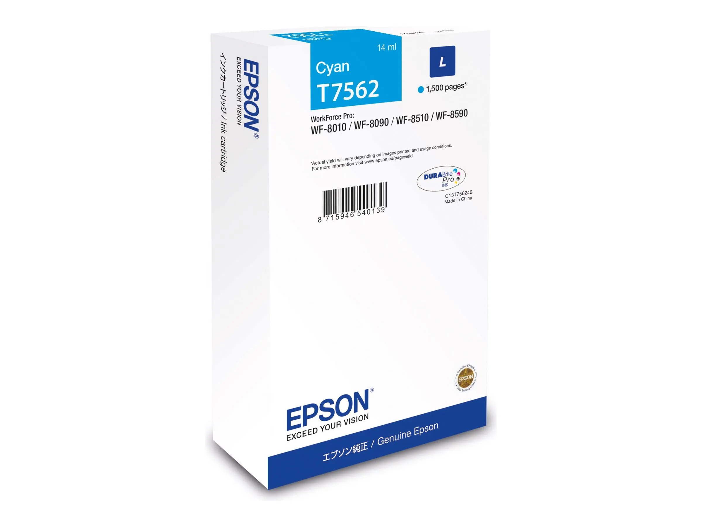Epson C13T75624N Druckerpatrone Original Low Yield Cyan