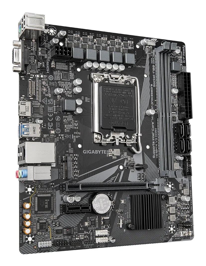 GIGABYTE H610M H V3 DDR4 Mainboard - Unterstützt Intel Core Prozessoren 14th CPUs, 4+1+1 Hybrid Phases Digital VRM, up to 3200MHz DDR4, 1xPCIe 3.0 M.2, GbE LAN, USB 3.2 Gen 1 – Bild 3