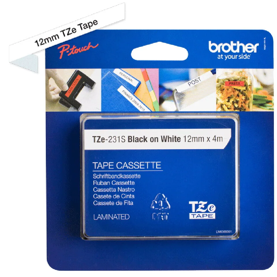 Brother TZE231S Etiketten erstellendes Band Schwarz auf weiss TZe – Bild 5