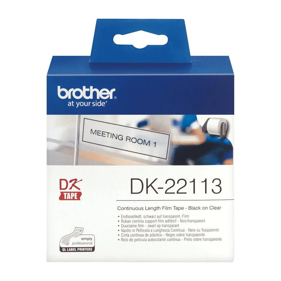 Brother DK-22113 Etiketten erstellendes Band Schwarz auf transparent – Bild 2