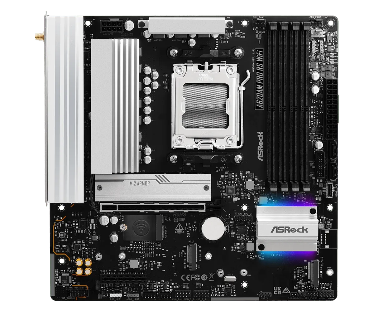 ASRock A620AM Pro RS WiFi        AM5 mATX HDMI/DP       DDR5 retail