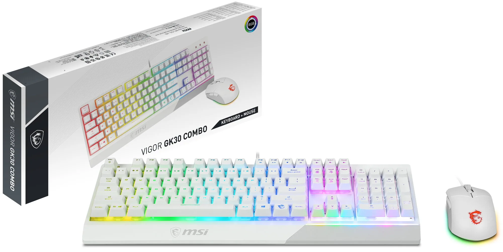 MSI S11-04DE305-CLA Tastatur Maus enthalten Gaming USB QWERTZ Deutsch Weiß – Bild 4