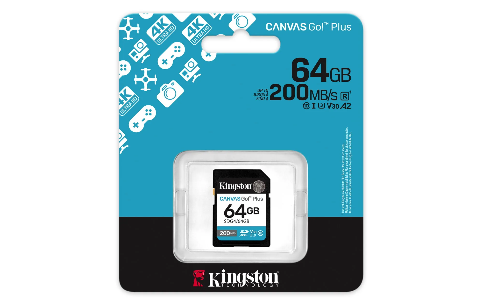 Kingston Technology Canvas Go! Plus 64GB SDXC Canvas Go Plus Gen4 200MB/s C10 UHS-I U3 V30 – Bild 3