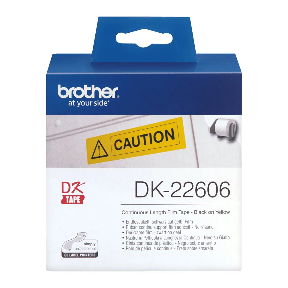 Brother DK-22606 Etiketten erstellendes Band Schwarz auf gelb – Bild 2