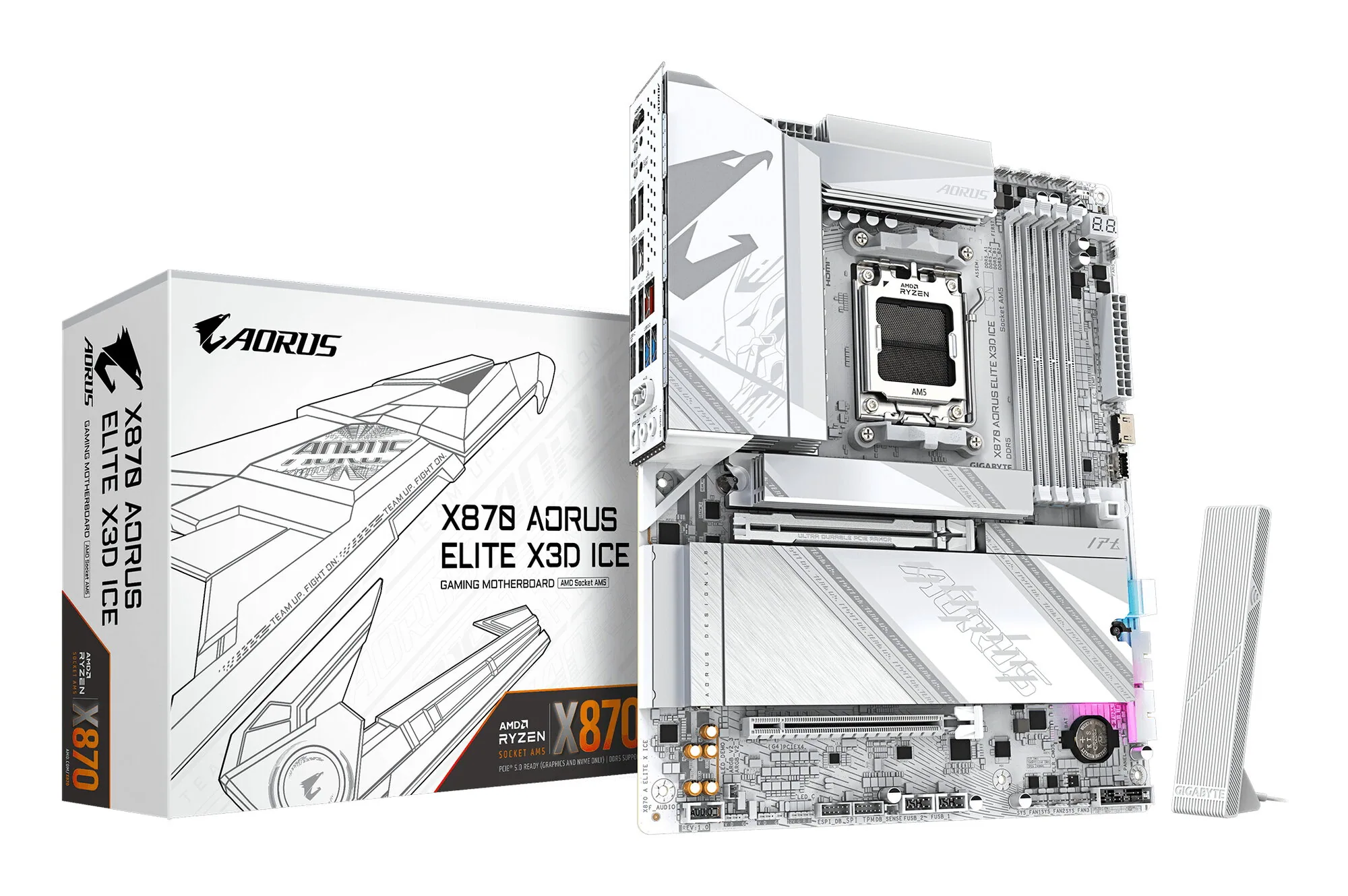 GIGABYTE X870 AORUS ELITE X3D ICE Mainboard – Bild 1