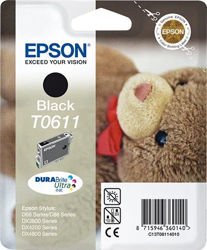 Epson Teddybear Singlepack Black T0611 DURABrite Ultra Ink – Bild 3