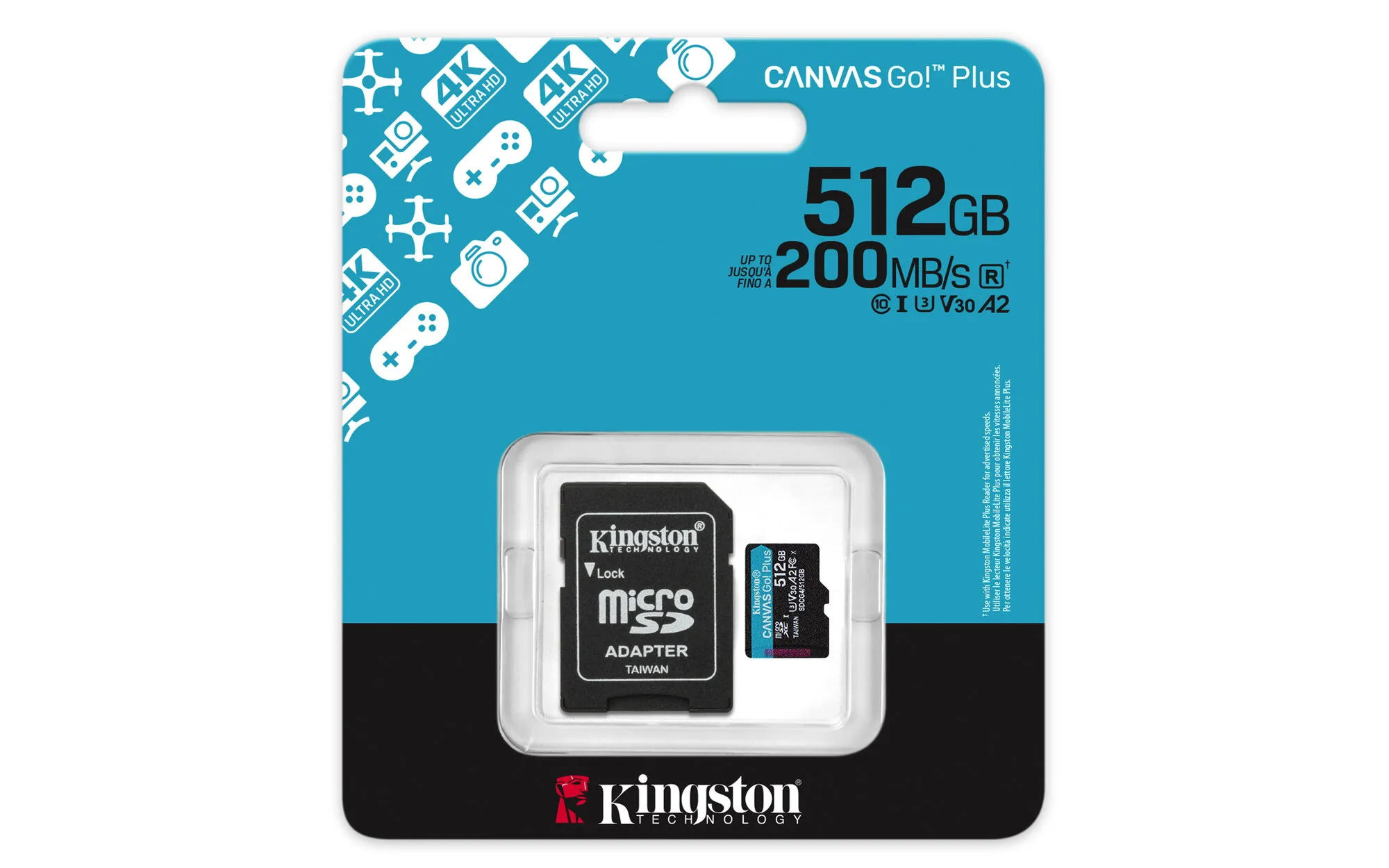 Kingston Technology 512GB microSDXC Canvas Go Plus Gen4 200 MB/s A2 U3 V30-Karte + Adapter – Bild 5