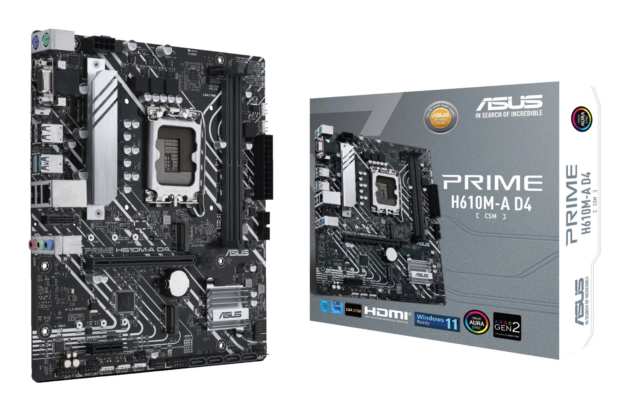 ASUS PRIME H610M-A D4-CSM Intel H610 LGA 1700 micro ATX – Bild 1