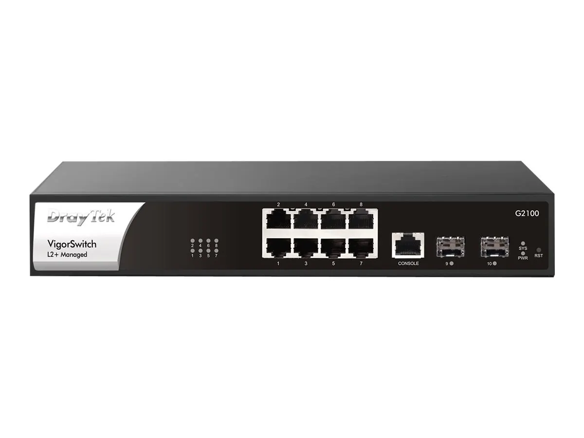 DrayTek Switch 270 mm VigorSwitch G-2100 2x SFP+/ 8x Gigabit-Ethernet