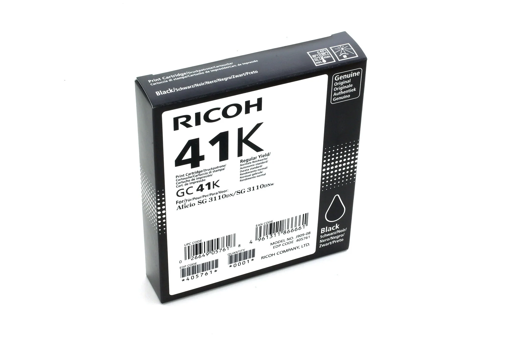 Ricoh 405761 Druckerpatrone 1 Stück(e) Original Standardertrag Foto schwarz – Bild 1