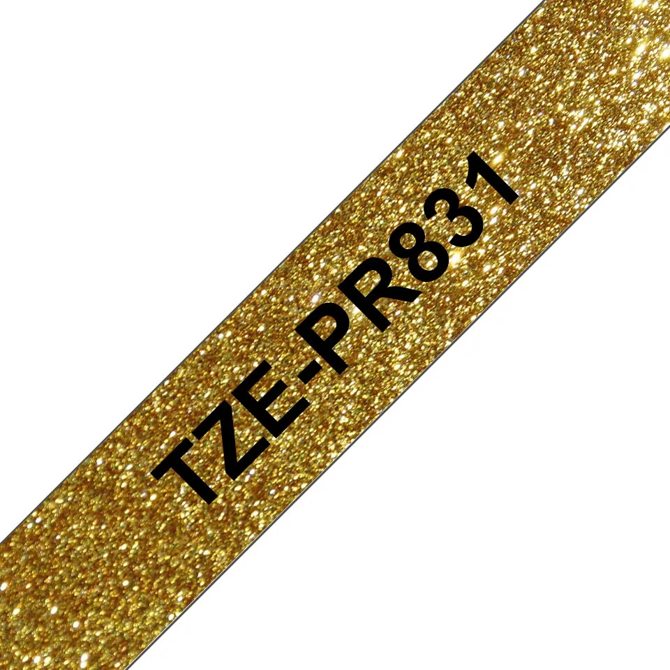 Brother TZE-PR831 Etiketten erstellendes Band Schwarz auf gold – Bild 1