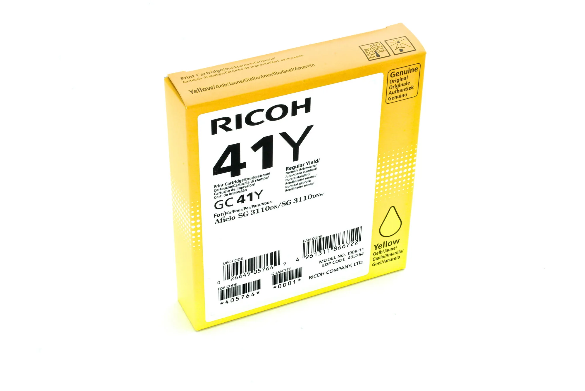 Ricoh 405764 Druckerpatrone 1 Stück(e) Original Standardertrag Gelb – Bild 1