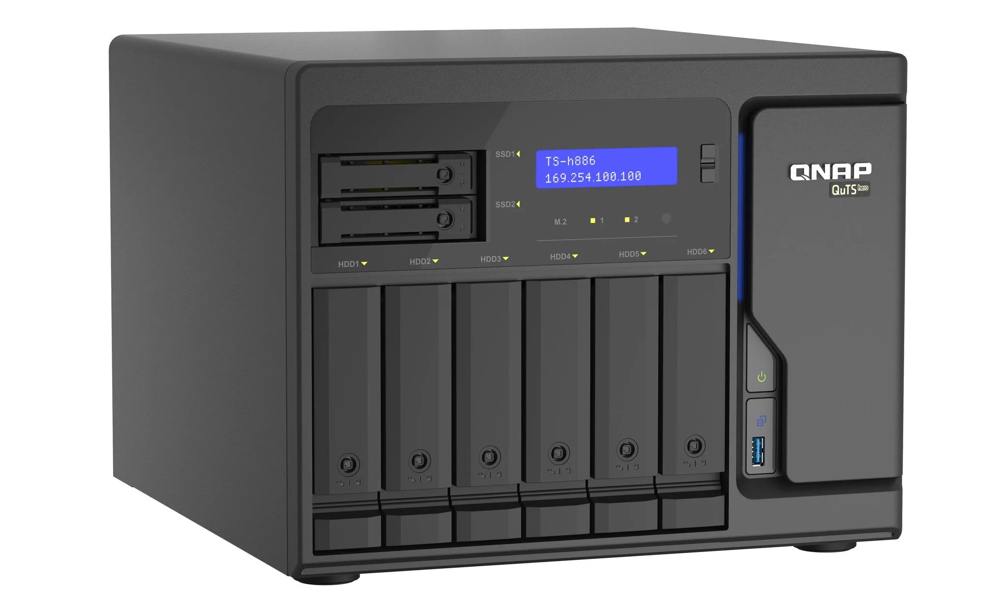 QNAP TS-h886 NAS Tower Intel® Xeon® D D-1602 8 GB DDR4 0 TB QuTS hero Schwarz – Bild 3