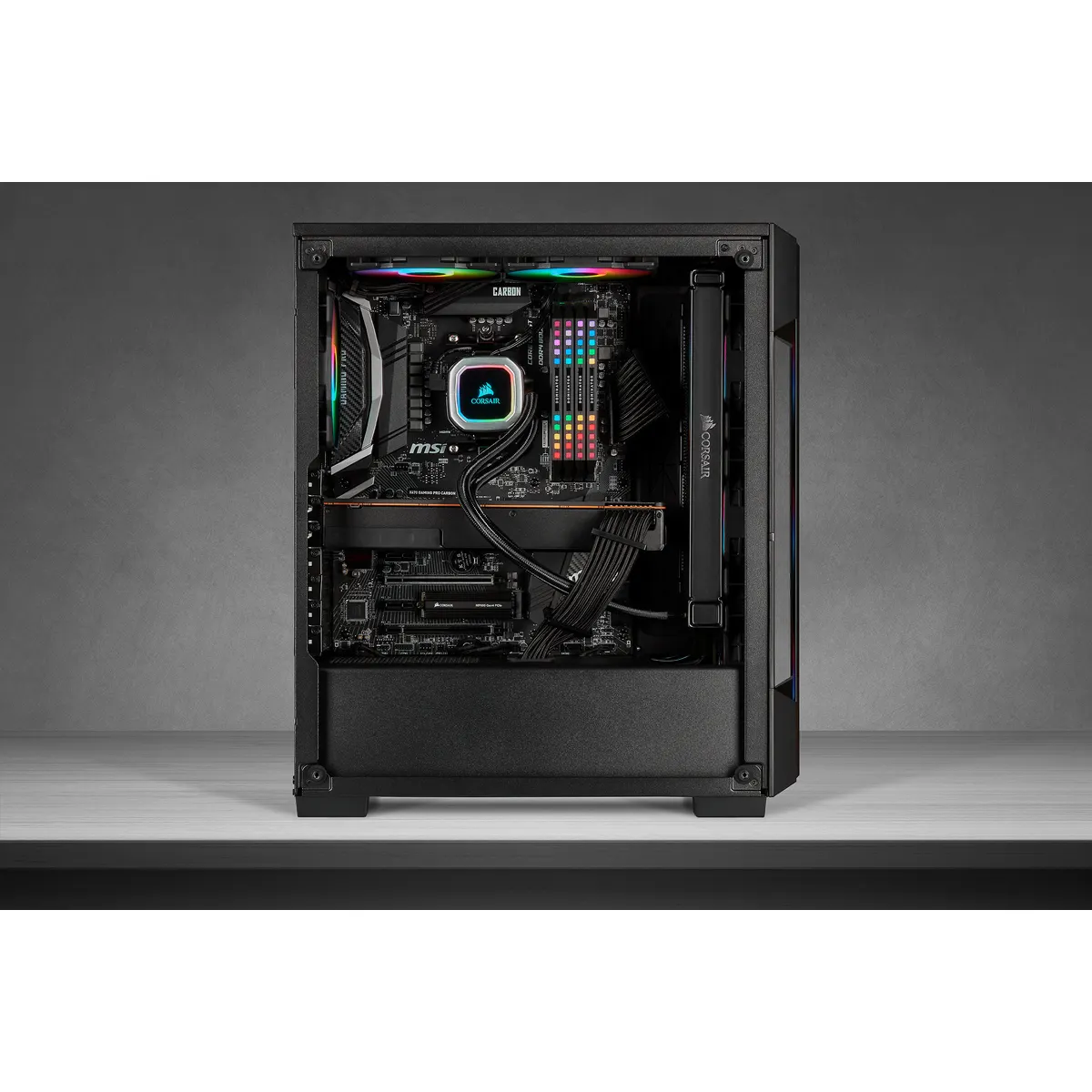 Corsair Geh Midi iCUE 220T RGB Smart Tempered Glas (B)