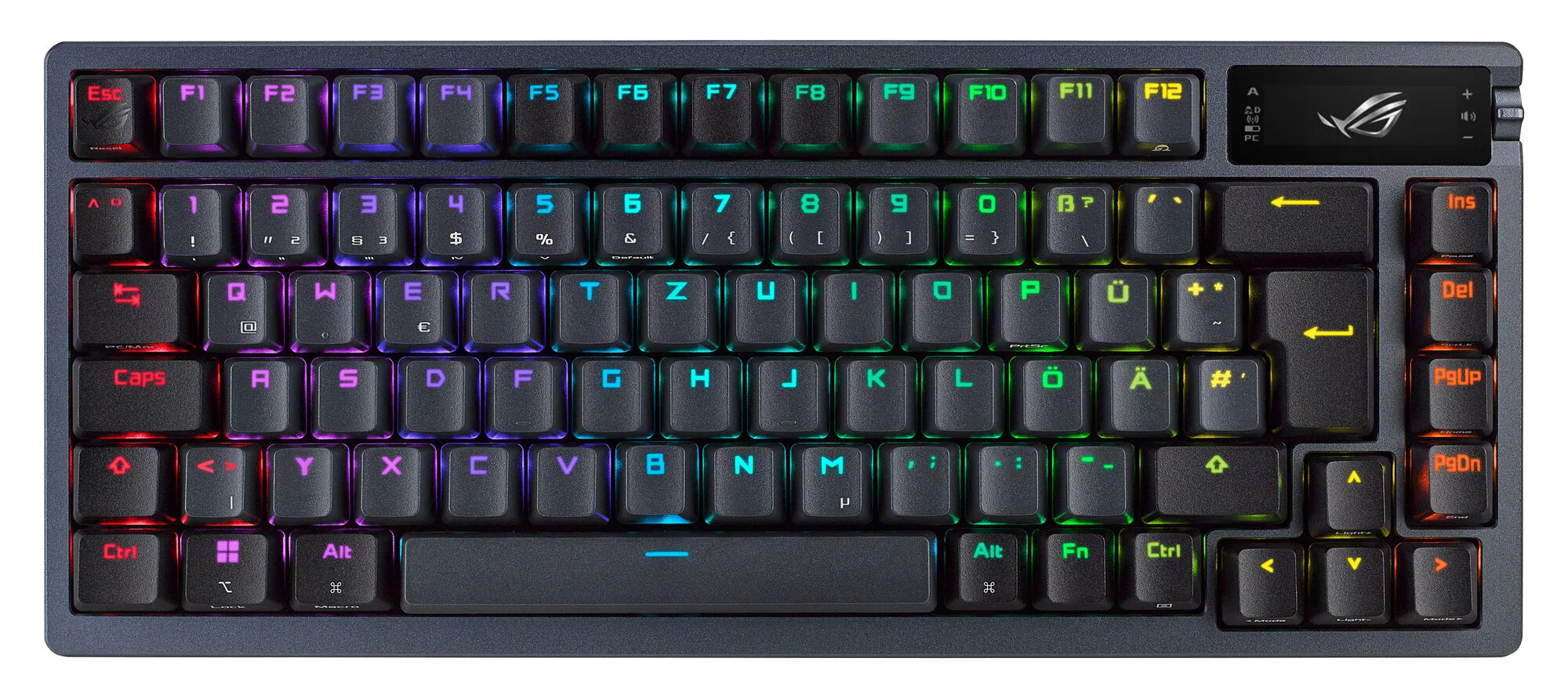 ASUS ROG Azoth Tastatur Gaming USB + RF Wireless + Bluetooth QWERTZ Deutsch Schwarz – Bild 1