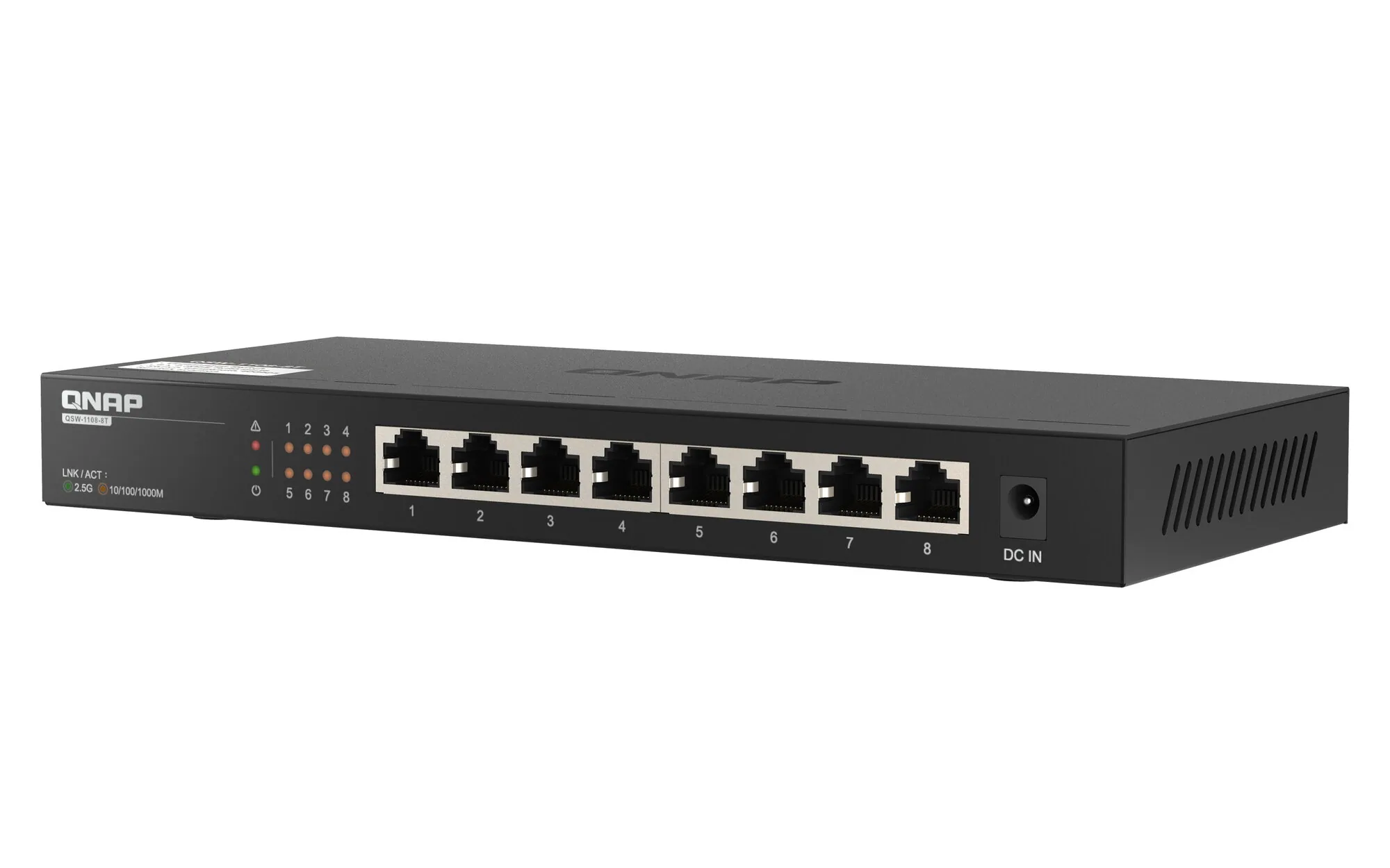 QNAP QSW-1108-8T Netzwerk-Switch Unmanaged 2.5G Ethernet (100/1000/2500) Schwarz – Bild 4