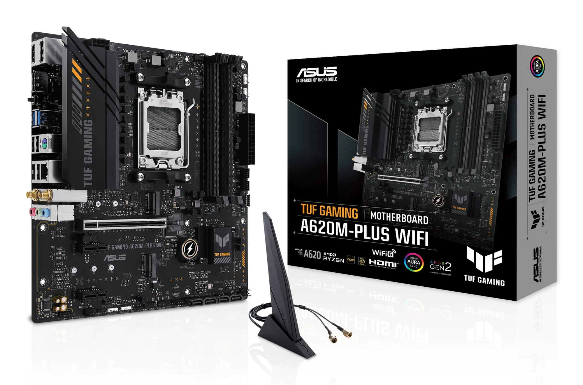 ASUS TUF GAMING A620M-PLUS WIFI AMD A620 Sockel AM5 micro ATX – Bild 1