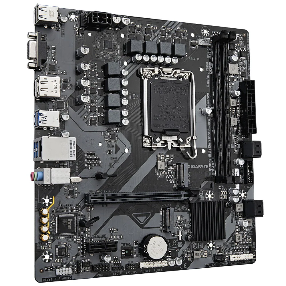 GIGABYTE B760M E Mainboard – Unterstützt Intel Core Prozessoren der 14. Generation, 6+1+1 Phasen VRM, bis zu 7200 MHz DDR5 (OC), 2xPCIe 4.0 M.2, 1 GbE LAN, USB 3.2 Gen 1 – Bild 3