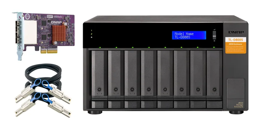 QNAP TL-D800S Speicherlaufwerksgehäuse HDD / SSD-Gehäuse Schwarz, Grau 2.5/3.5" – Bild 2
