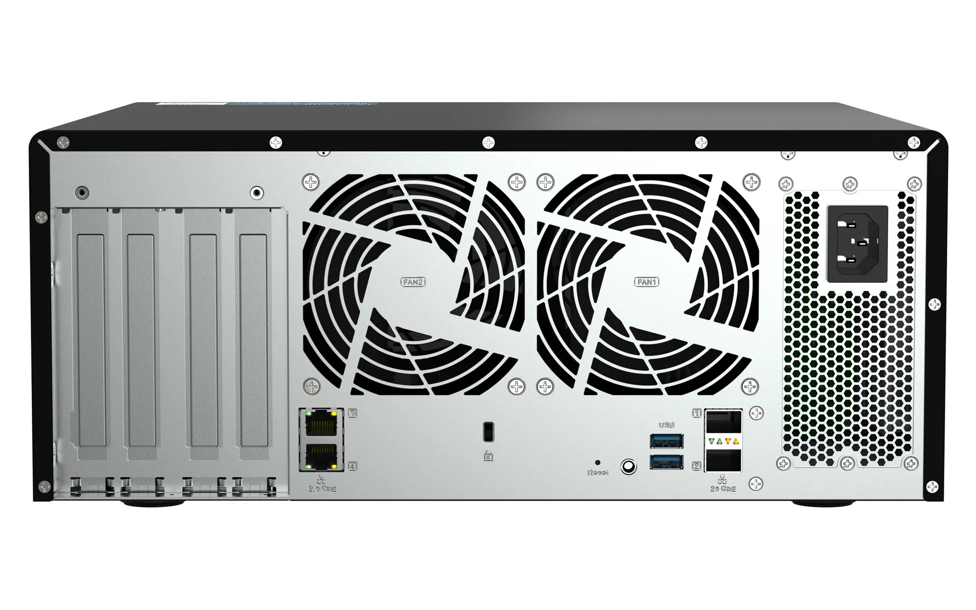 QNAP TS-h1290FX NAS Tower EPYC 7232P 64 GB DDR4 0 TB QuTS hero Schwarz – Bild 5