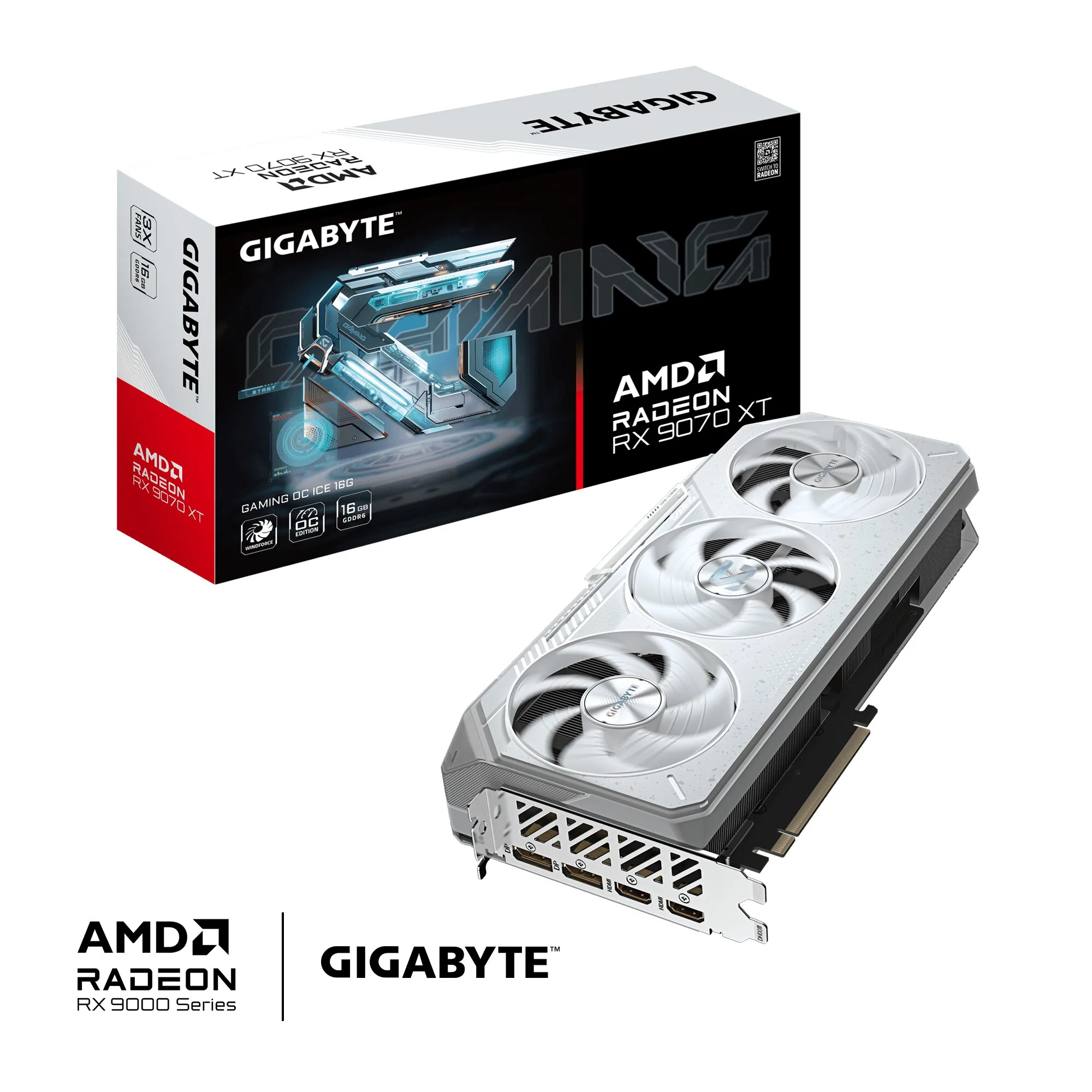 GIGABYTE Radeon RX 9070 XT GAMING OC ICE 16G Grafikkarte – Bild 2