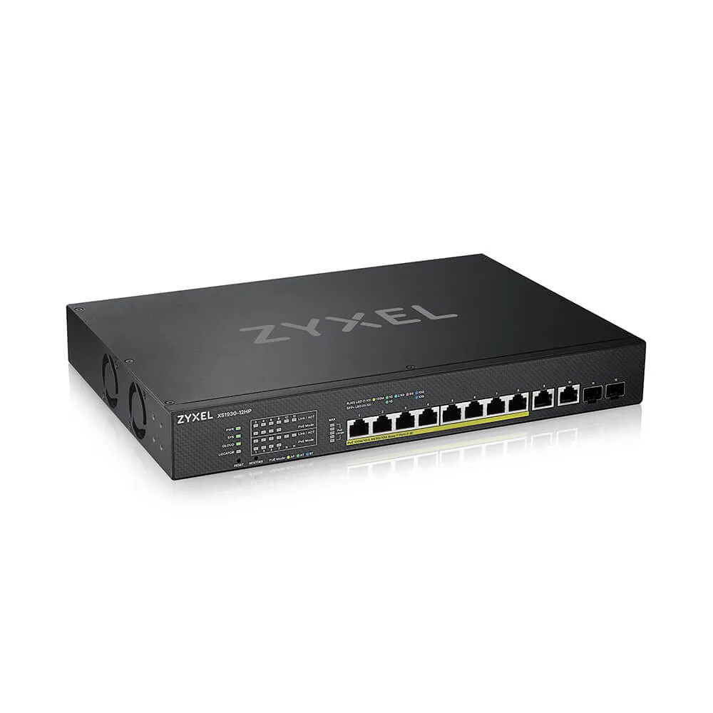 Zyxel XS1930-12HP-ZZ0101F Netzwerk-Switch Managed L3 10G Ethernet (100/1000/10000) Power over Ethernet (PoE) Schwarz – Bild 1