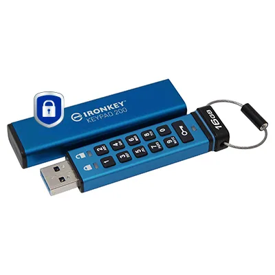 Kingston Technology IronKey 16GB Keypad 200, FIPS 140-3 Lvl 3 AES-256 Verschlüsselung – Bild 2