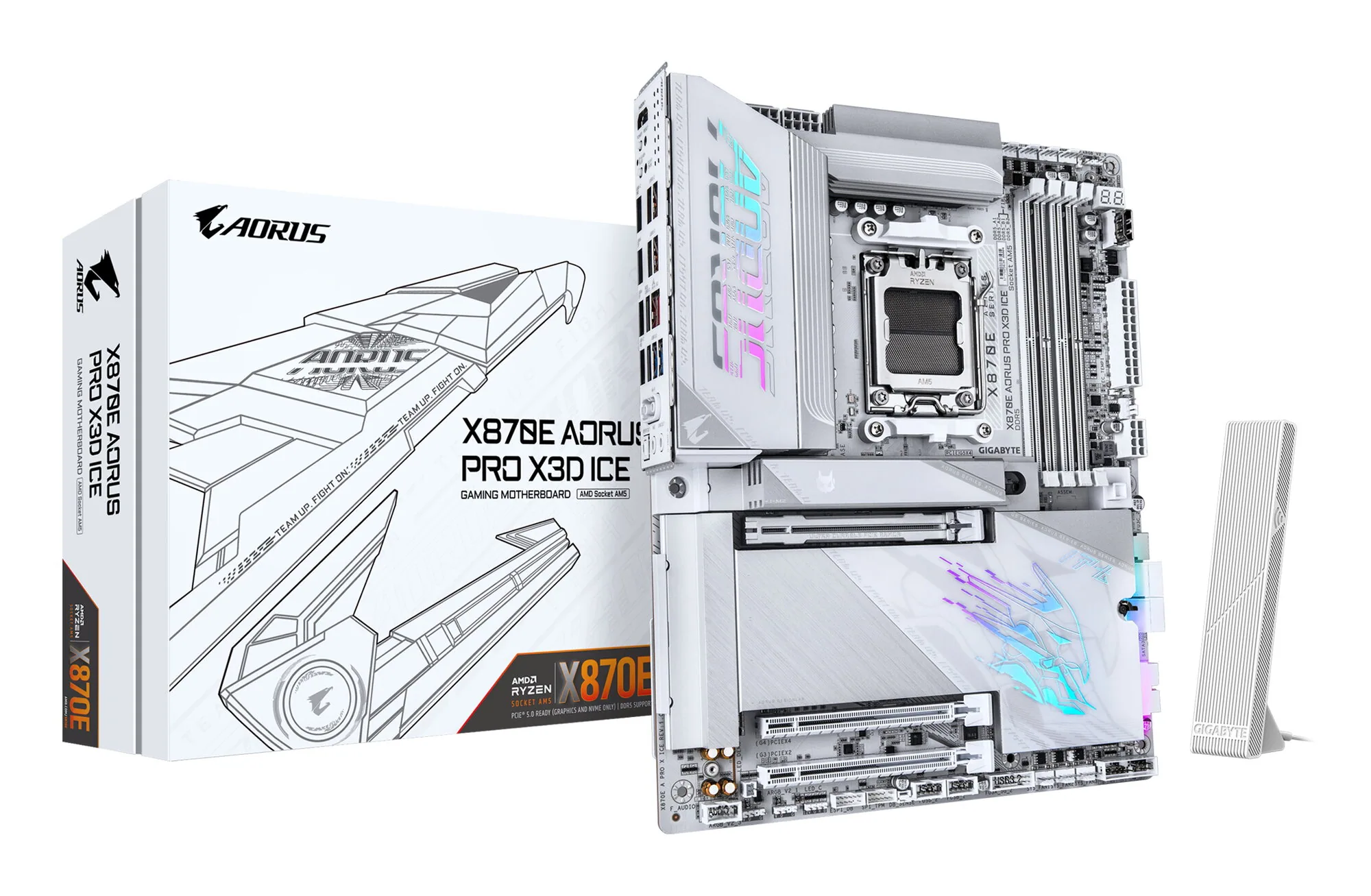 GIGABYTE X870E AORUS PRO X3D ICE Mainboard – Bild 1