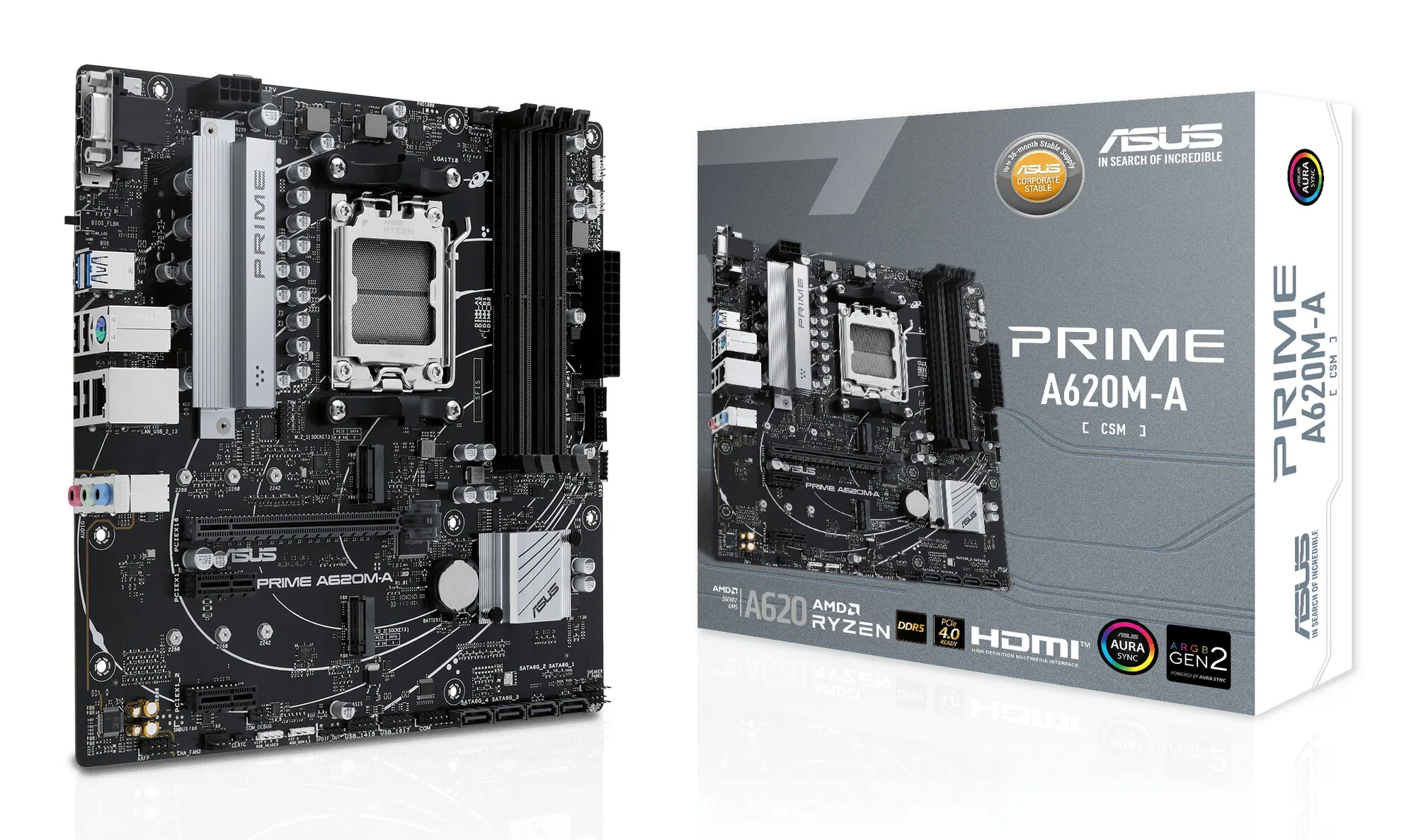 ASUS PRIME A620M-A-CSM AMD A620 Sockel AM5 micro ATX – Bild 1