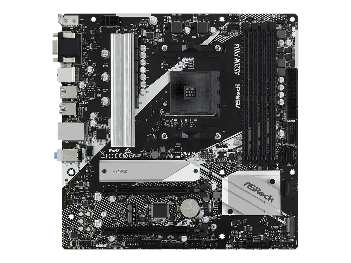 ASRock A520M Pro4                AM4 mATX HDMI/DP/VGA   DDR4