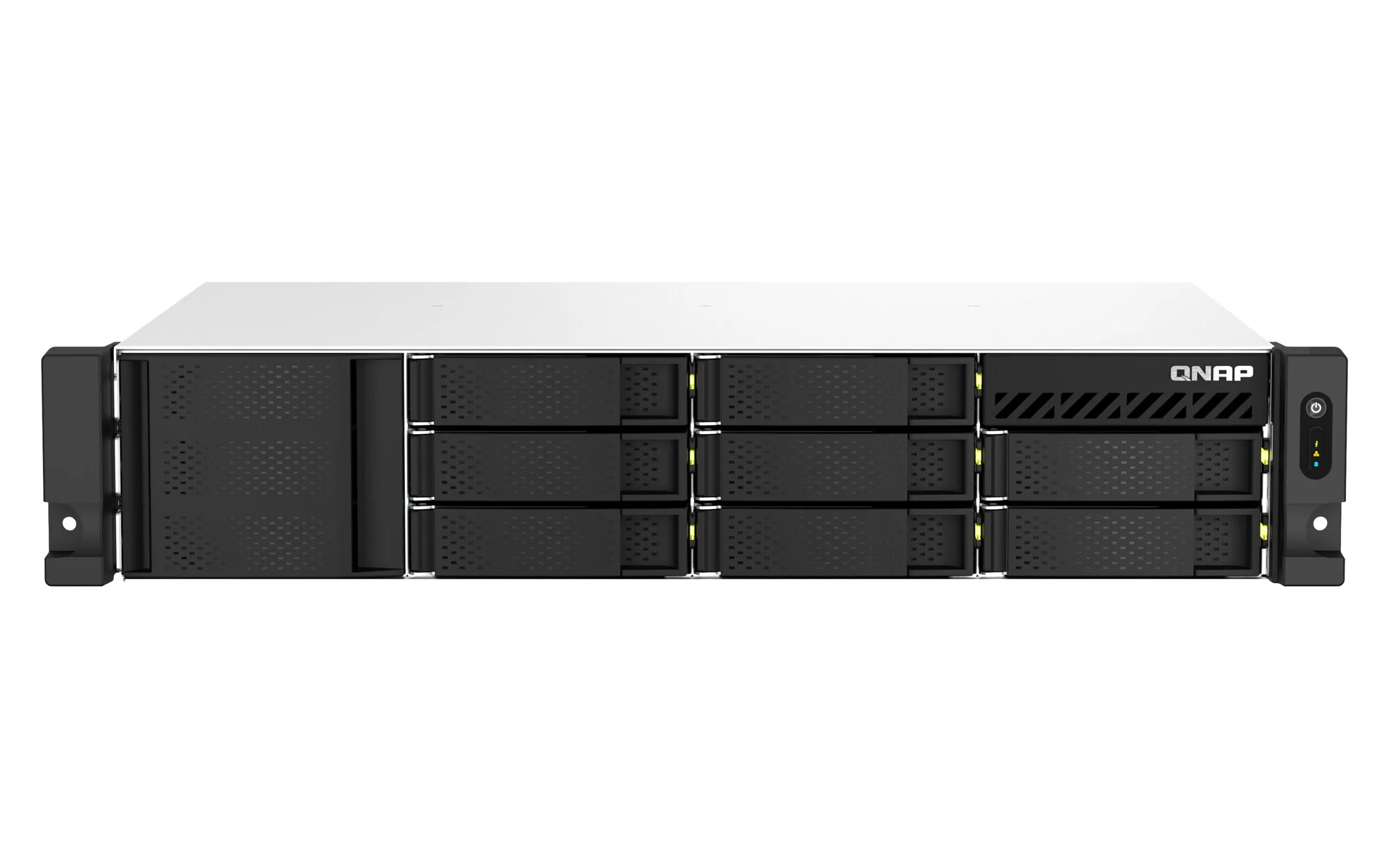 QNAP TS-873AEU-4G NAS & Speicherserver Rack (2U) Ryzen Embedded V1500B 4 GB DDR4 0 TB QuTS hero Schwarz – Bild 1
