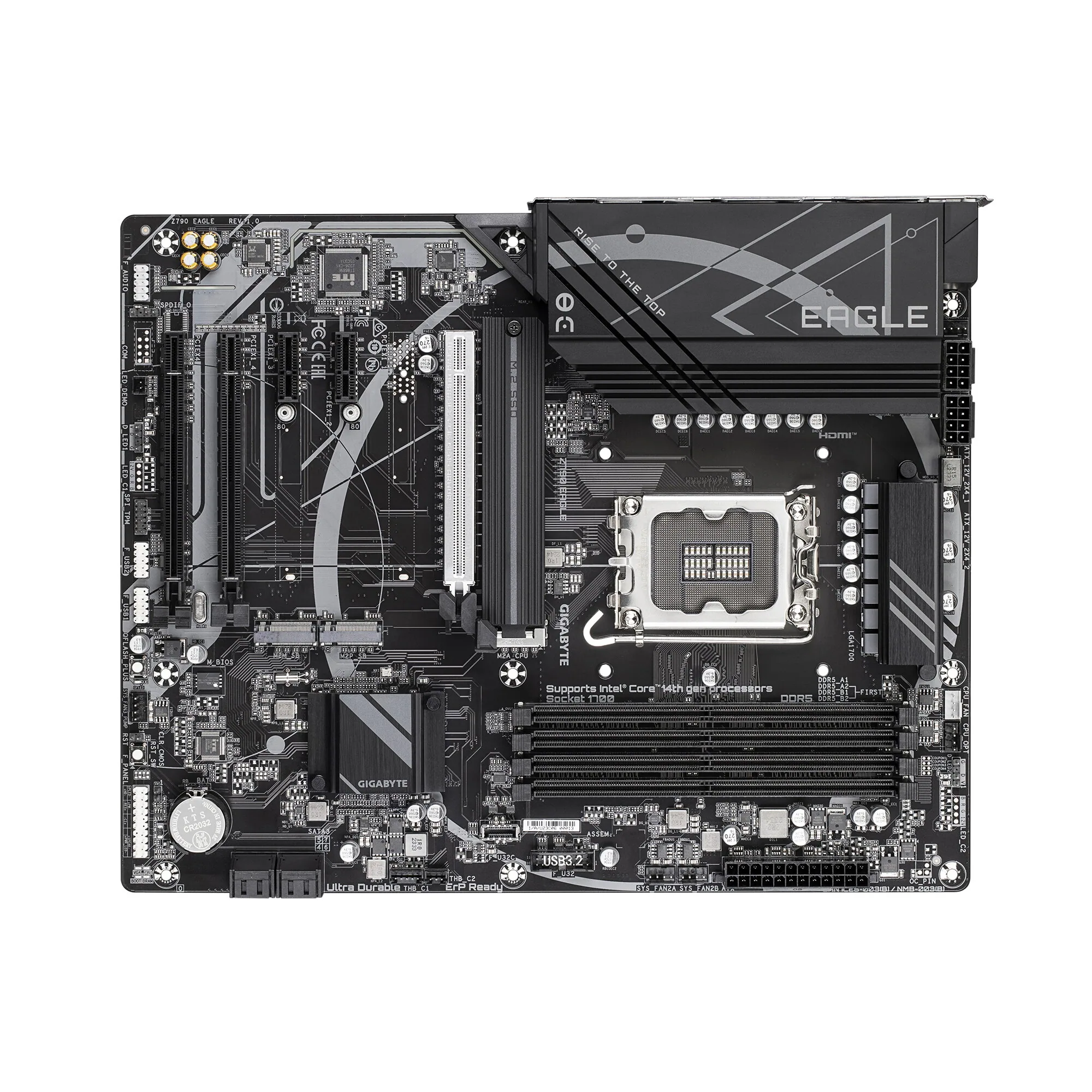 GIGABYTE Z790 EAGLE Motherboard - Unterstützt 14. Generation Intel Core CPUs, 12+1+1 Phasen VRM, bis zu 7600MHz DDR5 (OC), 3xPCIe 4.0 M.2, 2,5GbE LAN, USB 3.2 Gen 2 – Bild 4
