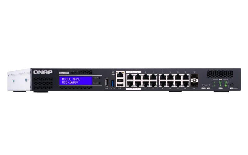 QNAP QGD-1600P Managed Gigabit Ethernet (10/100/1000) Power over Ethernet (PoE) 1U Schwarz, Grau – Bild 2