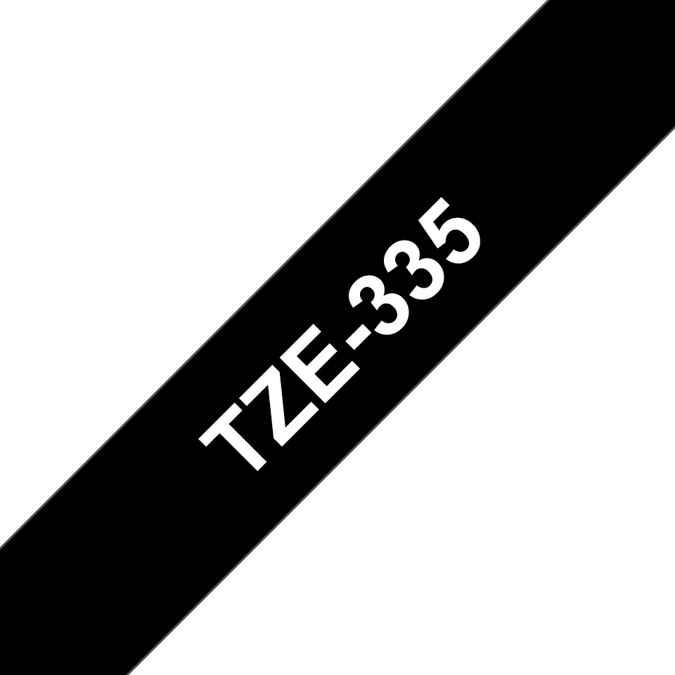 Brother TZE-335 Etiketten erstellendes Band Weiss auf Schwarz TZ – Bild 1
