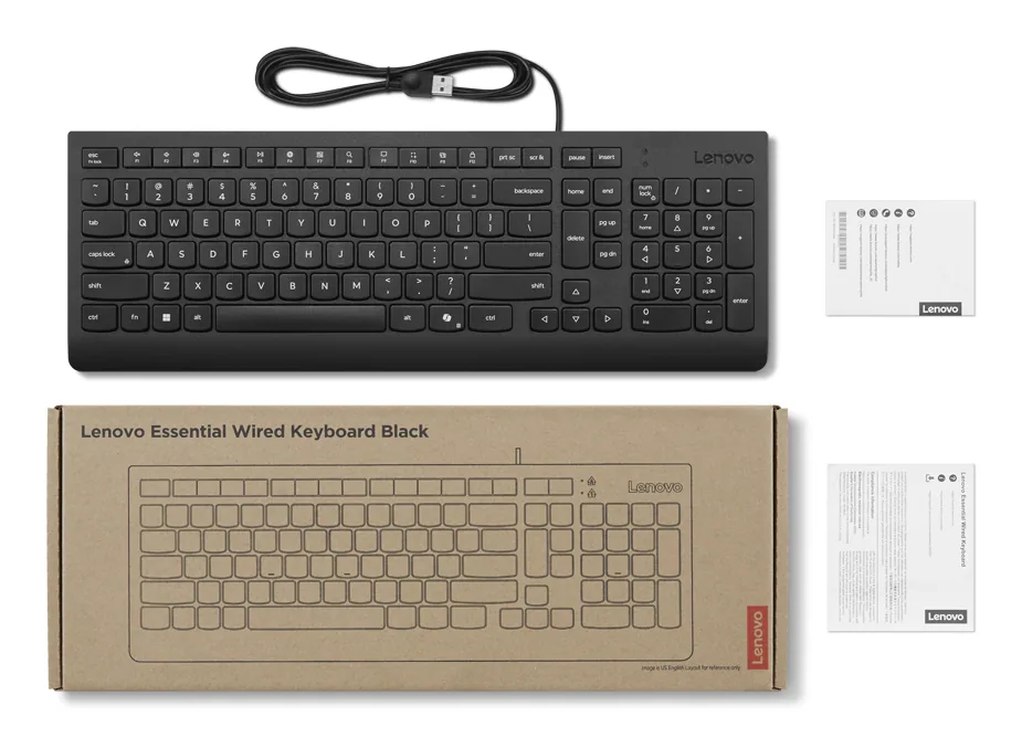 Lenovo Essential Tastatur Heimbüro USB Tschechisch Schwarz – Bild 3