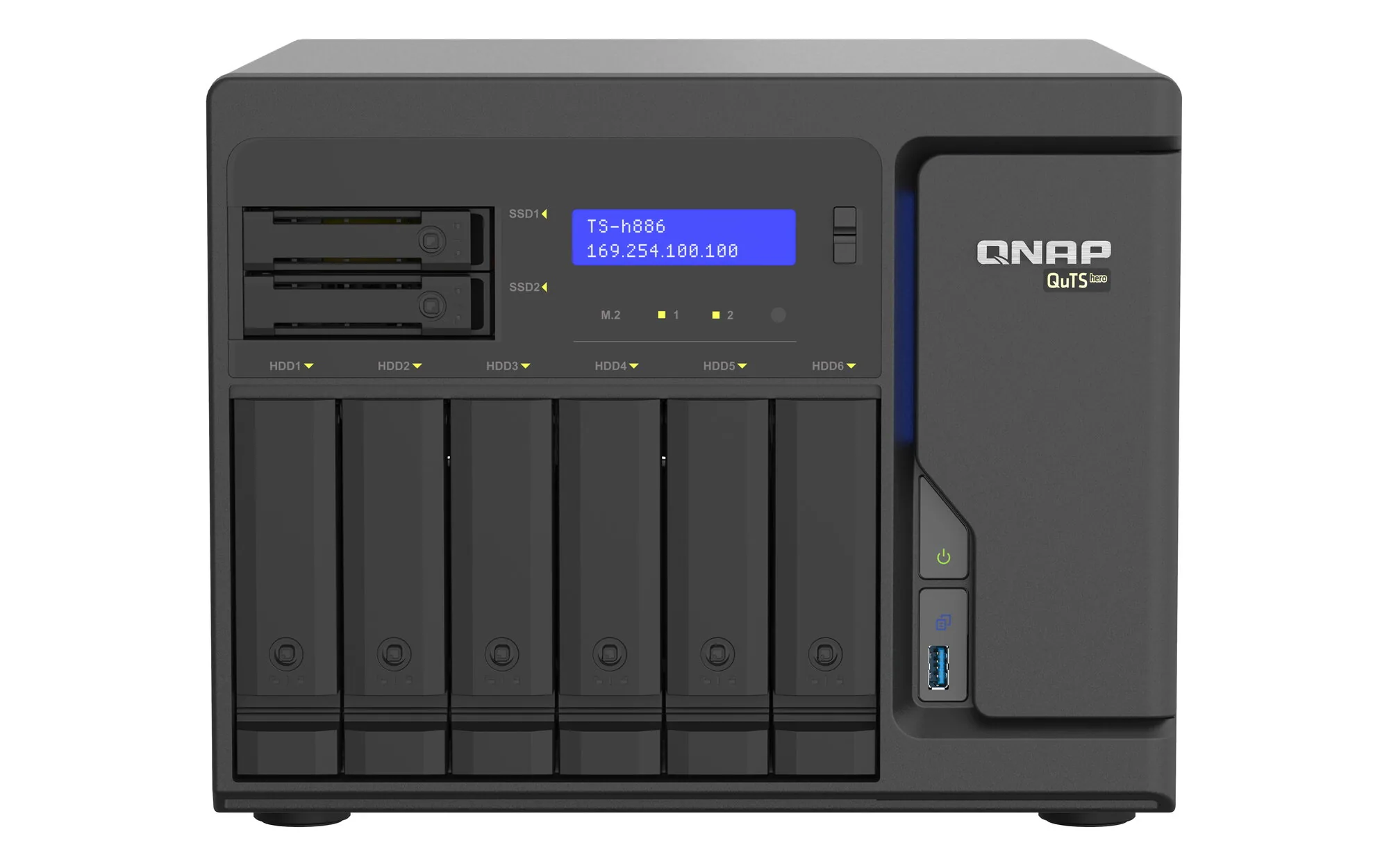 QNAP TS-h886 NAS Tower Intel® Xeon® D D-1602 8 GB DDR4 0 TB QuTS hero Schwarz – Bild 1