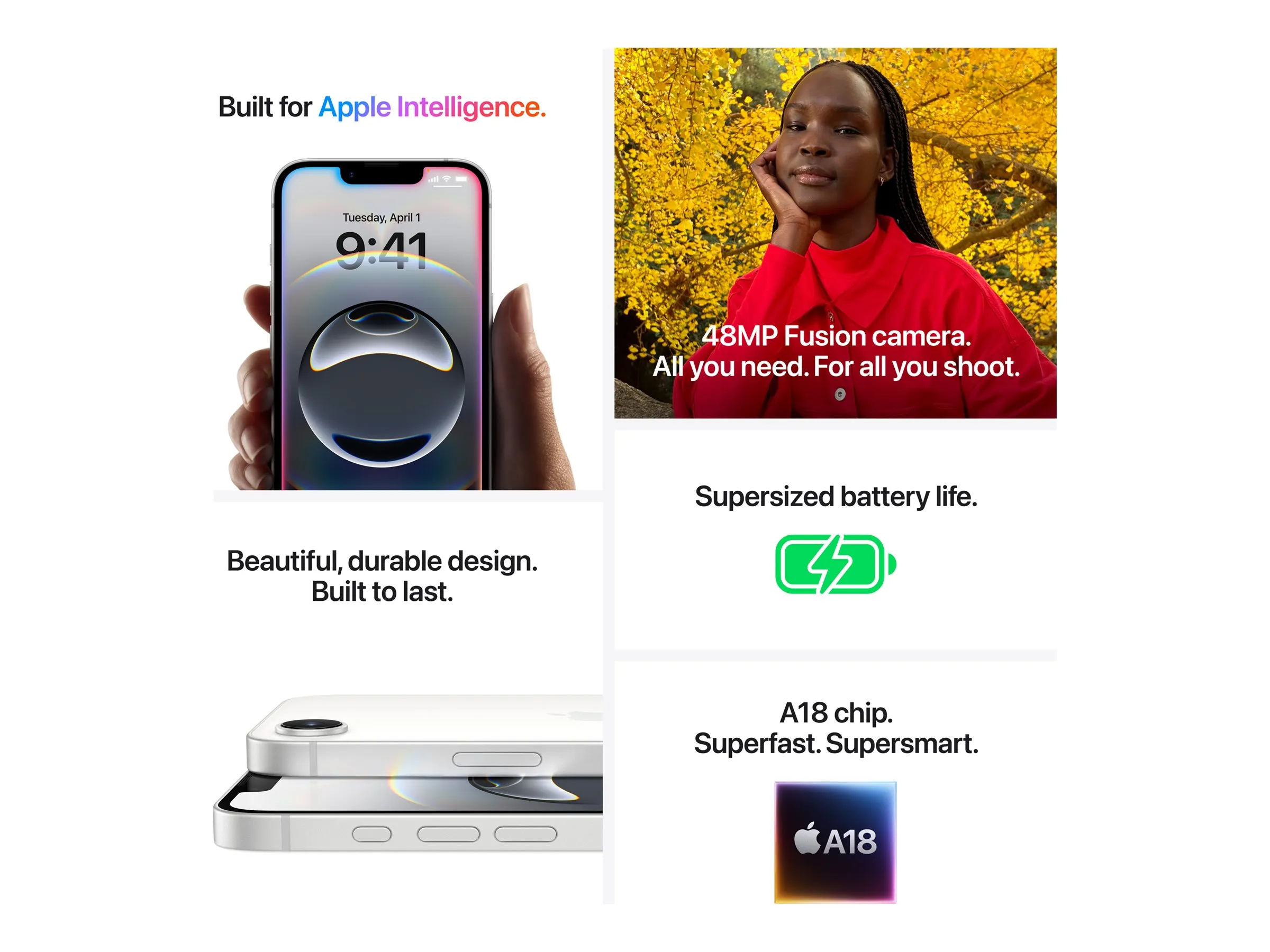 Apple iPhone 16e 128GB White 6.1" iOS