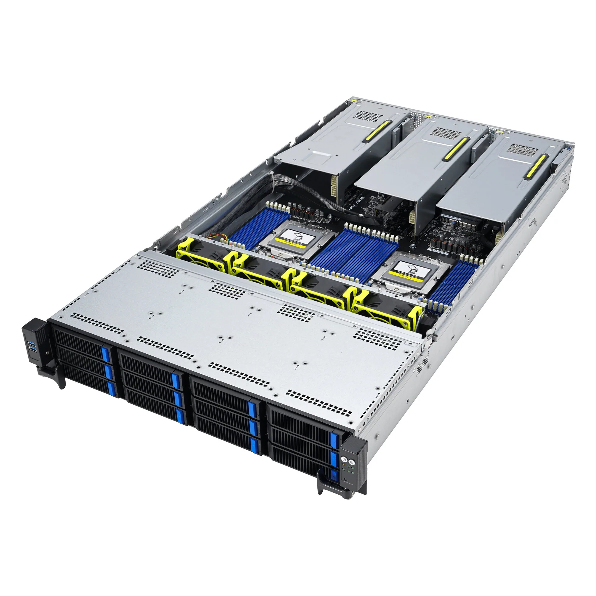 ASUS RS720A-E12-RS12 Socket SP5 Rack (2U) Schwarz, Stahl – Bild 4